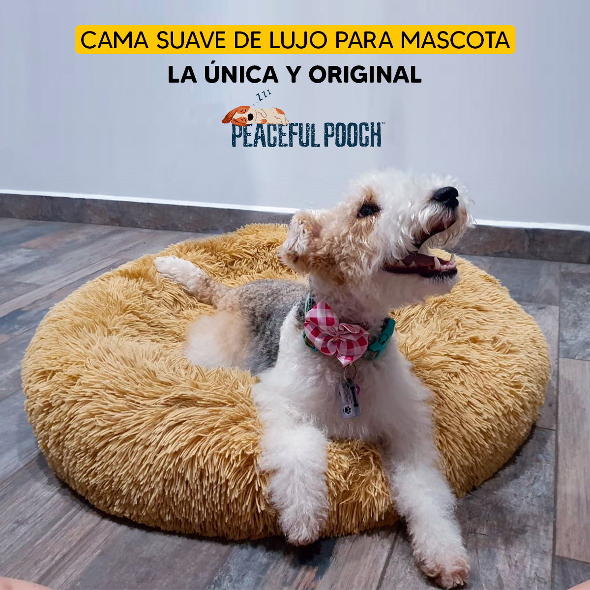 Foto 8 pulgar | Cama para mascotas Perro, Gato con cepillo Tv Ofertas Peaceful Pooch Beige Desmontable con cierre para retiro de fun