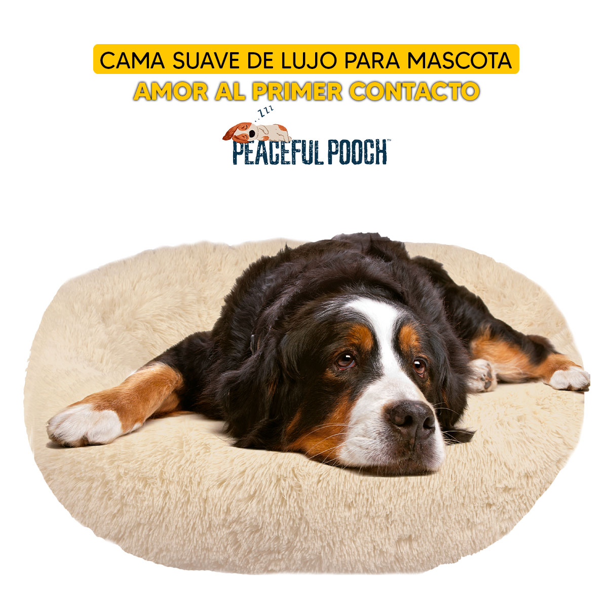 Foto 3 | Cama para mascotas Perro, Gato con cepillo Tv Ofertas Peaceful Pooch Beige Desmontable con cierre para retiro de f