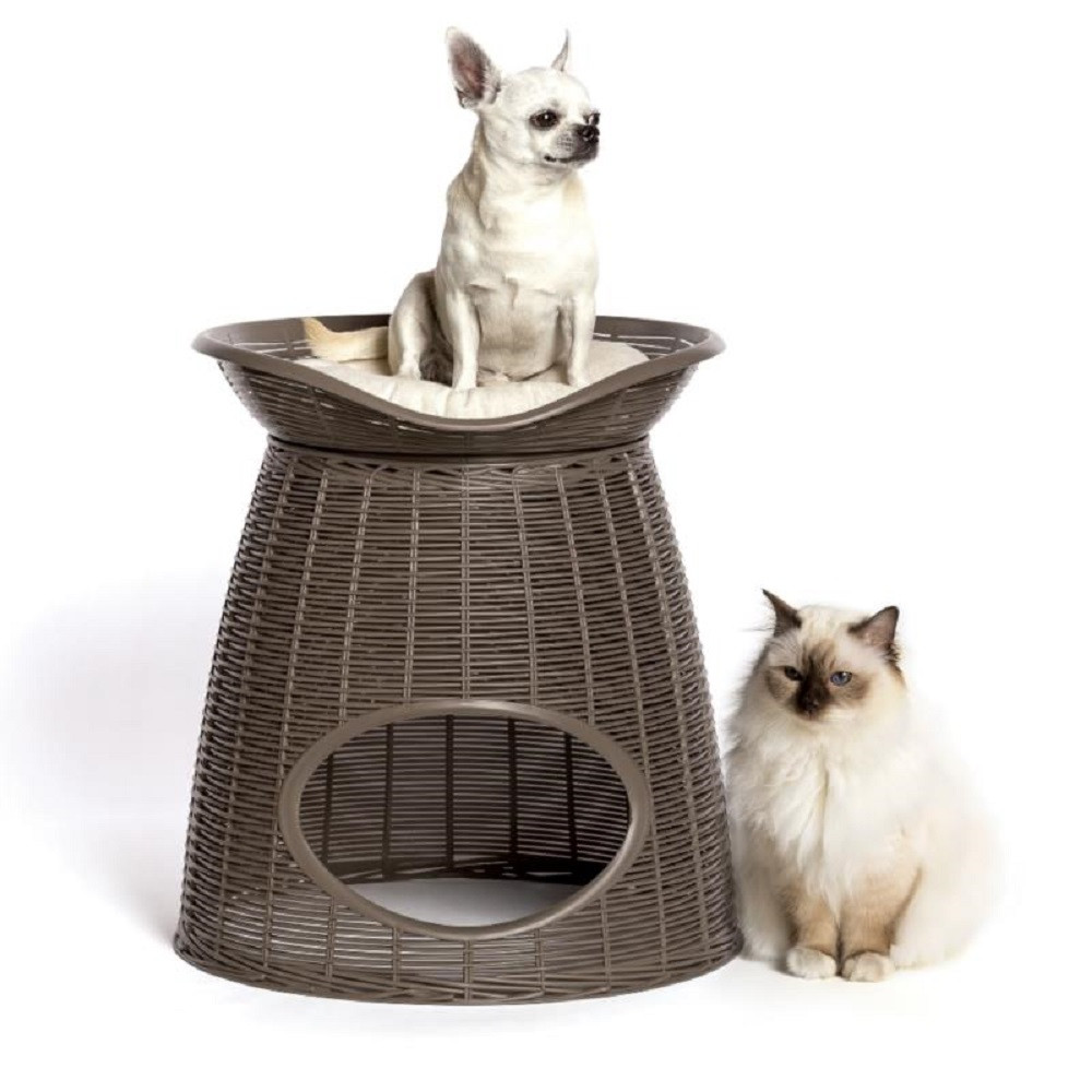 Casa de Mascota SUNNY PETS Pasha color Café para Gato Cuccia 52X 50 X 46/55 CM