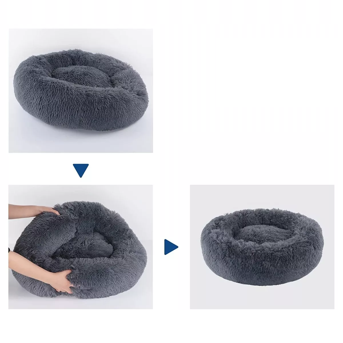 Foto 4 pulgar | Cama Redonda de Felpa Cálida y Cómoda Eo Safe Imports Esi-7896 color Negro