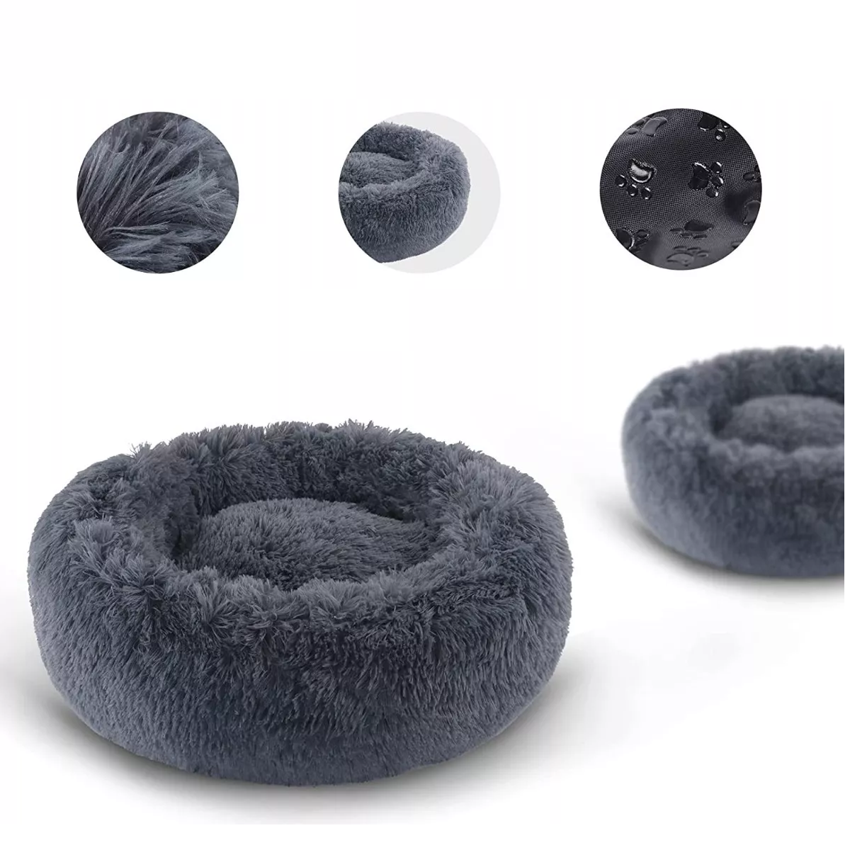 Foto 4 | Cama Redonda de Felpa Cálida y Cómoda Eo Safe Imports Esi-7896 color Negro