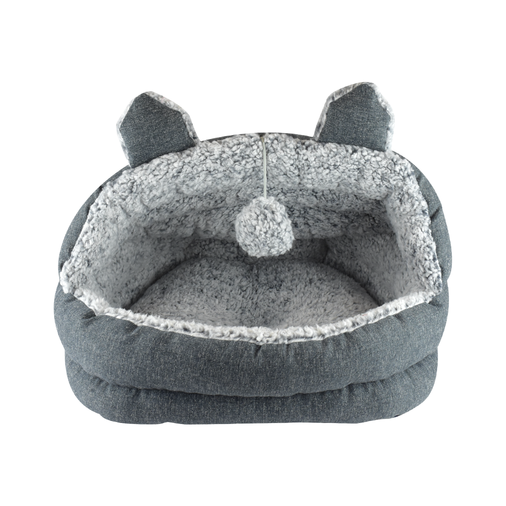 Foto 2 pulgar | Cama Tipo Cueva Fancy Pets TX10933 color Gris Sherpa para Gato