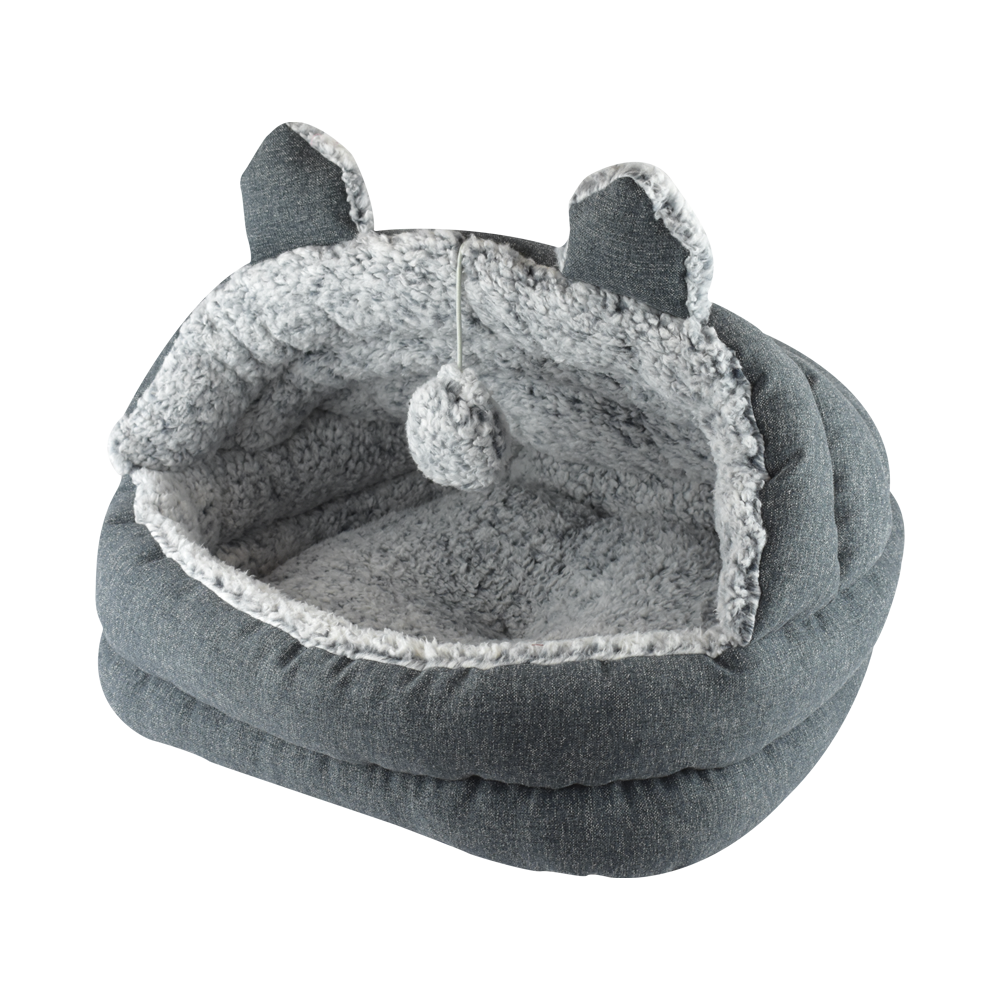 Foto 3 pulgar | Cama Tipo Cueva Fancy Pets TX10933 color Gris Sherpa para Gato