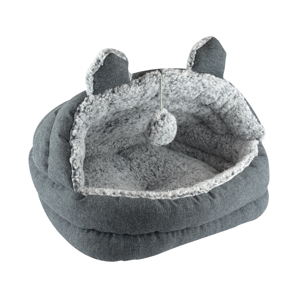 Foto 4 pulgar | Cama Tipo Cueva Fancy Pets TX10933 color Gris Sherpa para Gato