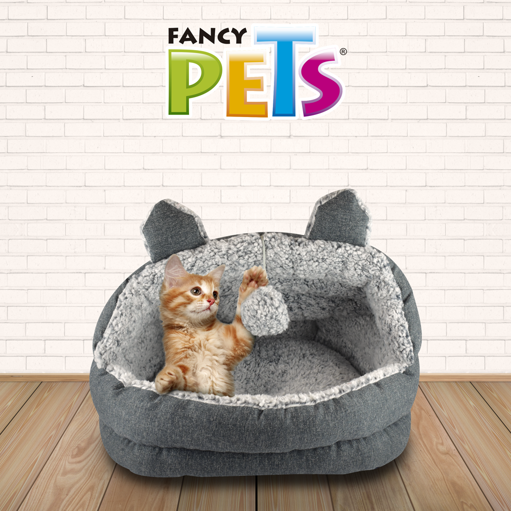 Foto 9 pulgar | Cama Tipo Cueva Fancy Pets TX10933 color Gris Sherpa para Gato