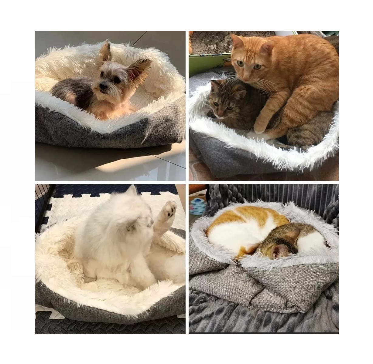 Foto 3 pulgar | Cama Para Gatos Mascotas Perros Suave Manta Lavable Plegable Gris