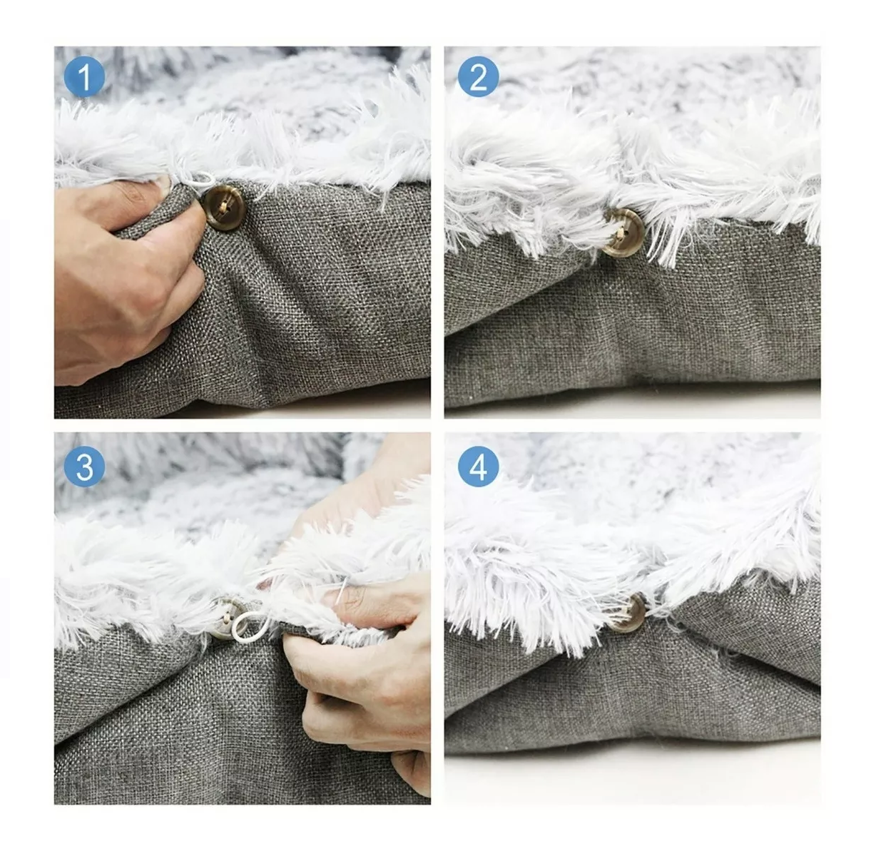 Foto 3 | Cama Suave Manta Lavable Plegable Gris Para Mascotas Perros
