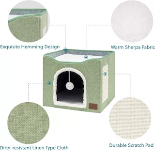 Foto 3 | Casa Y Cama Plegable Para Gato Con Cojín Suave Eo Safe Imports Esi-14721 Verde