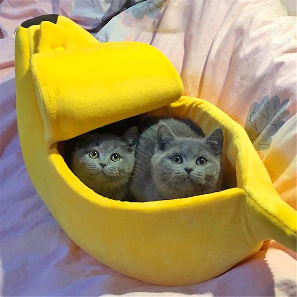Foto 1 | Cama Para Mascotas Huoguo, Con Forma De Plátano, Esponjosa, Cálida Y Suave, De Felpa Para Gato - Venta Internacional.