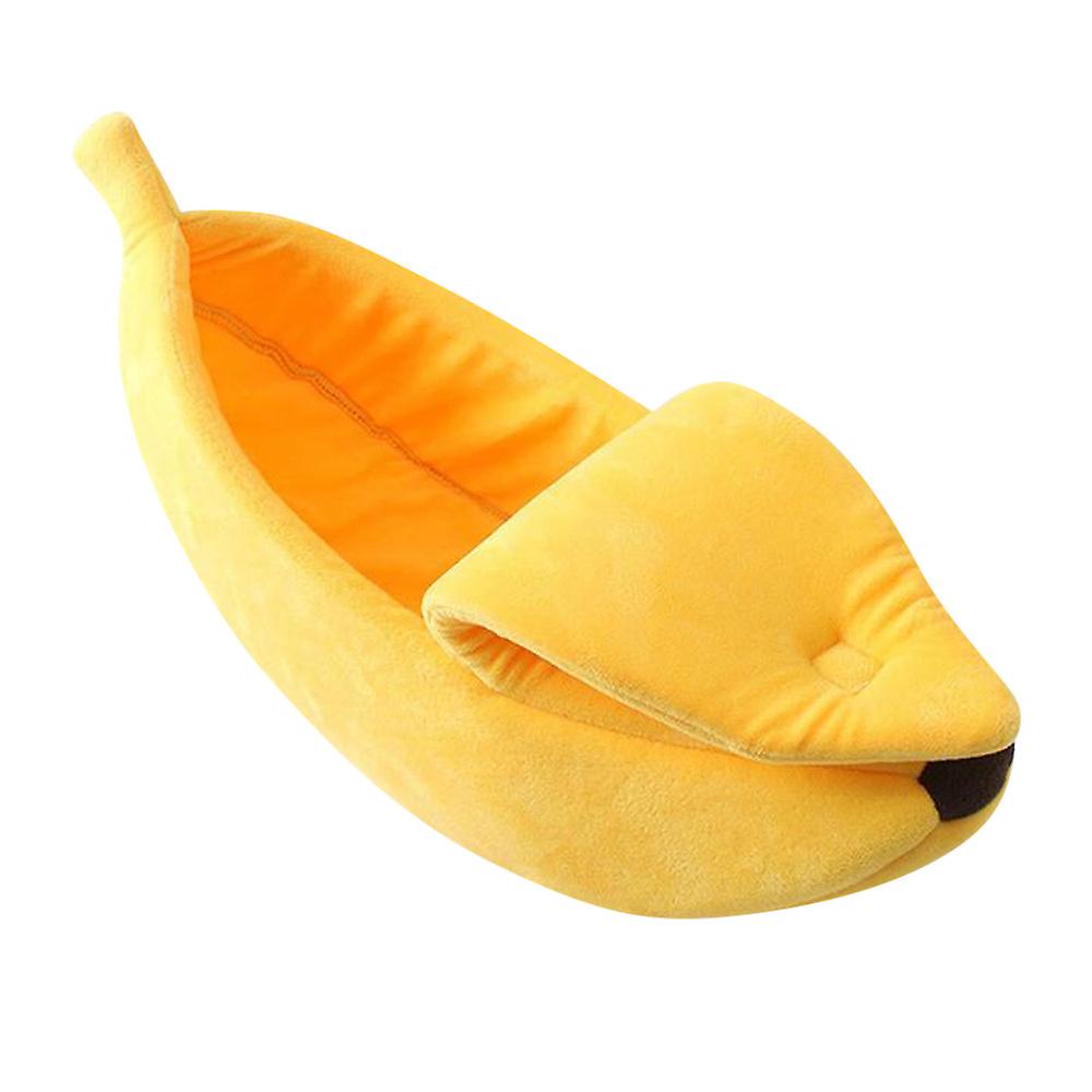 Foto 3 | Cama Para Mascotas Huoguo, Con Forma De Plátano, Esponjosa, Cálida Y Suave, De Felpa Para Gato - Venta Internacional.