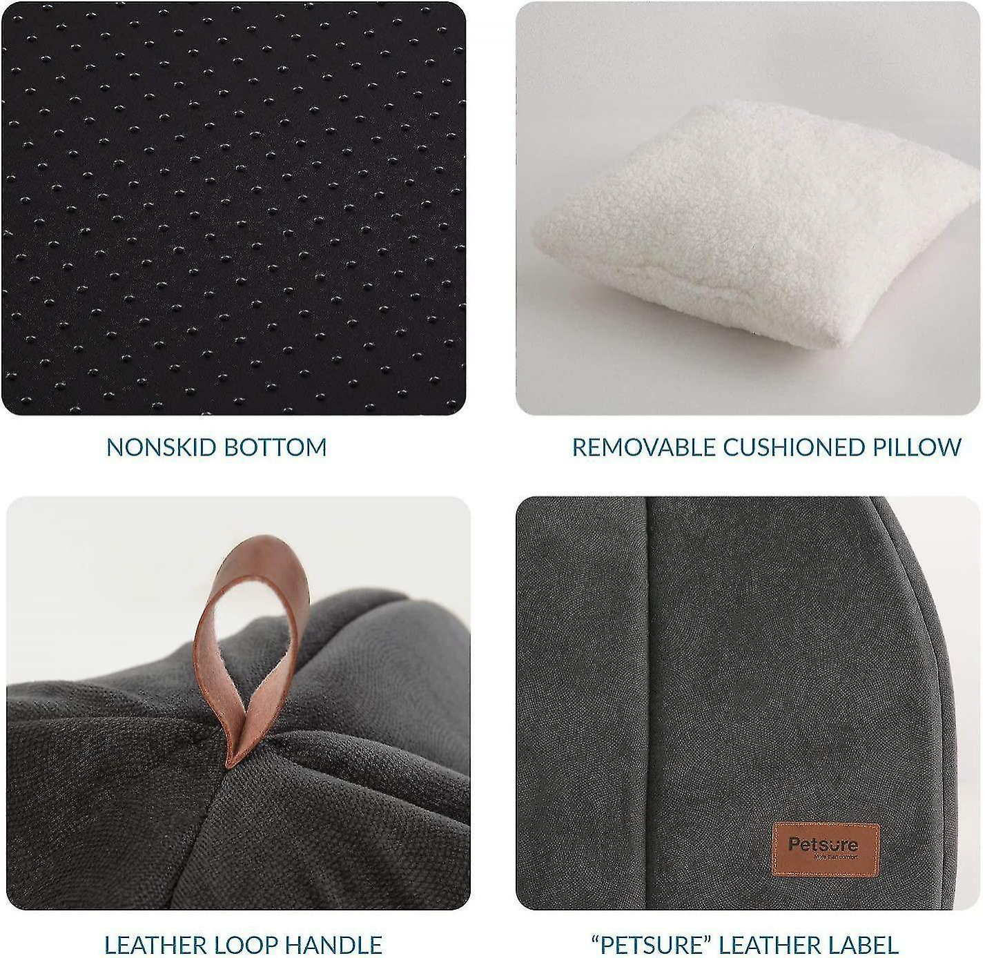 Foto 2 | Cama Tipo Cueva Para Gatos Y Perros Pequeños Sanlin Beans, Color Gris Oscuro - Venta Internacional.
