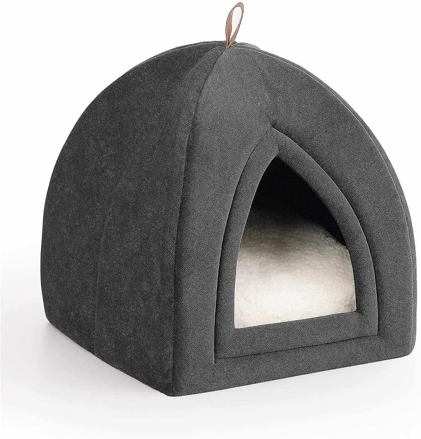 Foto 4 | Cama Tipo Cueva Para Gatos Y Perros Pequeños Sanlin Beans, Color Gris Oscuro - Venta Internacional.