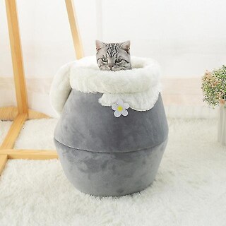 Foto 1 | Reloj Despertador Para Cama Con Forma De Gato, Cálido, De Felpa, Portátil, Color Gris - Venta Internacional.