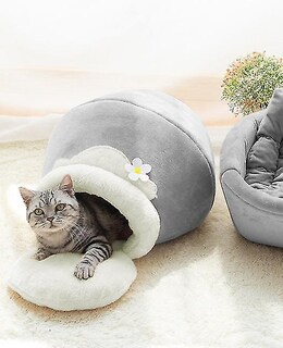 Foto 2 | Reloj Despertador Para Cama Con Forma De Gato, Cálido, De Felpa, Portátil, Color Gris - Venta Internacional.