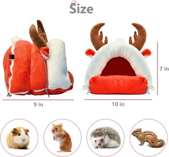 Foto 2 | Casa Navideña De Animales Pequeños Huoguo Para Hámster, Erizo Y Pájaro - Venta Internacional.