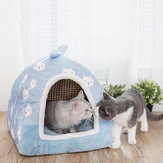 Foto 2 | Cama Desmontable Para Mascotas Huoguo, Para Gatos, Perros Y Cachorros, Color Azul - Venta Internacional.