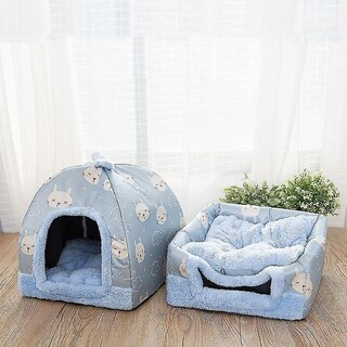 Foto 3 | Cama Desmontable Para Mascotas Huoguo, Para Gatos, Perros Y Cachorros, Color Azul - Venta Internacional.