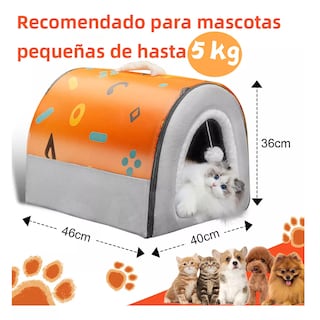 Foto 2 | 2 En 1 Cama Cueva Y Casa Para Gato Perro Mascota Con Cojín Eo Safe Imports Esi-16271 Multicolor