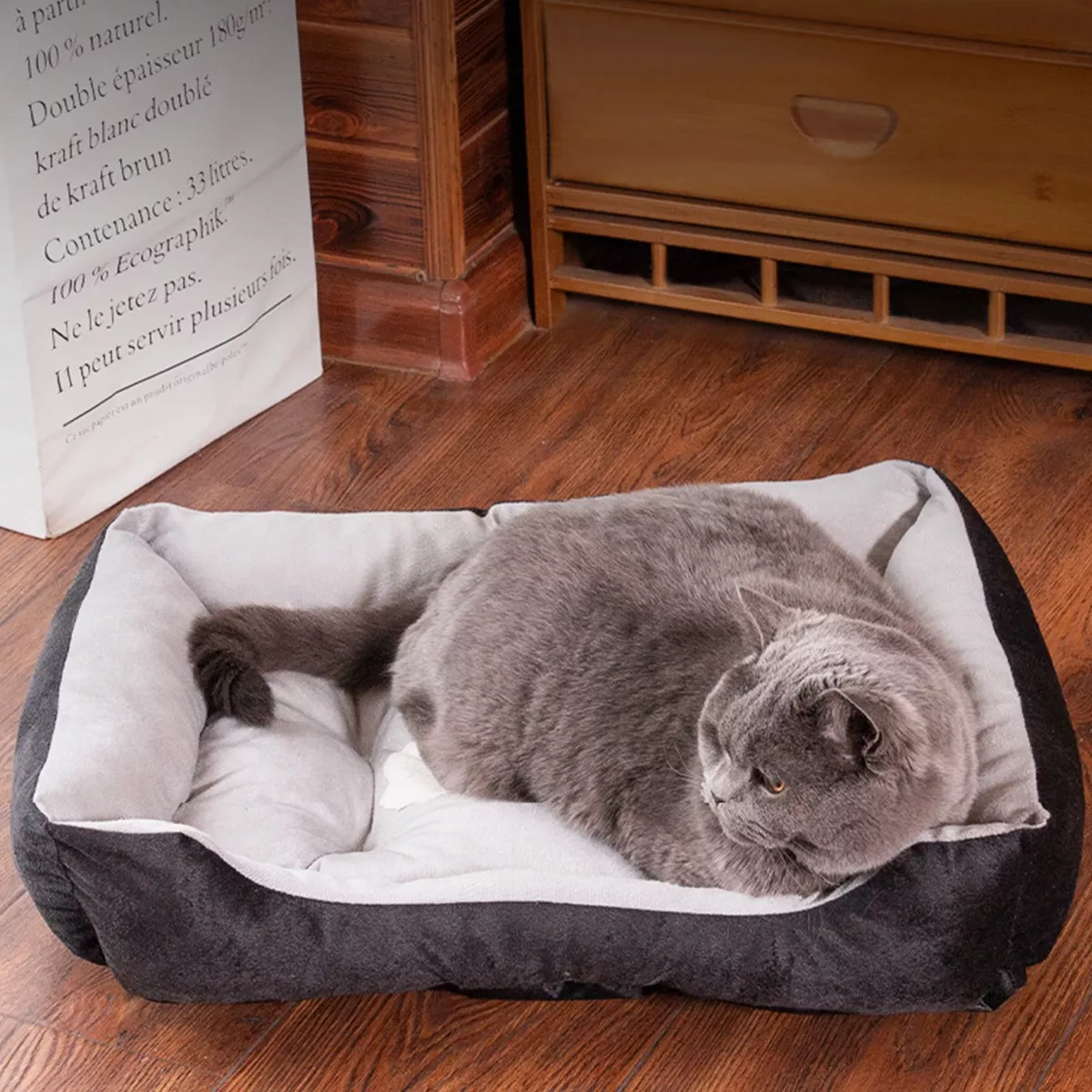 Foto 4 pulgar | Cama Mascota Suave Y Cómoda 50x38cm Eo Safe Imports Esi-16272 Gris