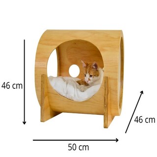 Foto 5 | Cama Cilindro Para Gato Pet Boutique Madera Natural