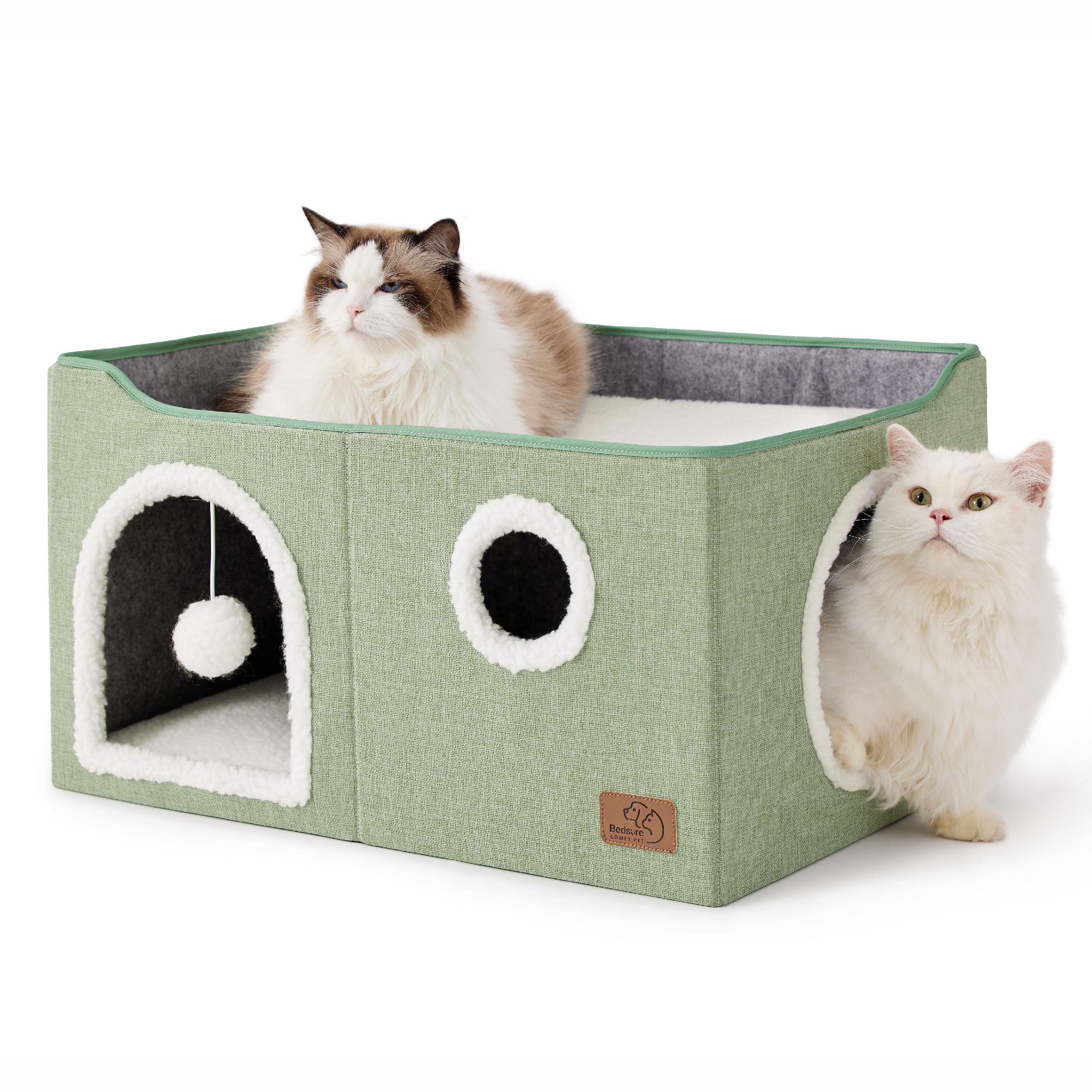 Cama Cat House Extra Ancha Para Gatos De Interior, Color Verde - Venta Internacional.