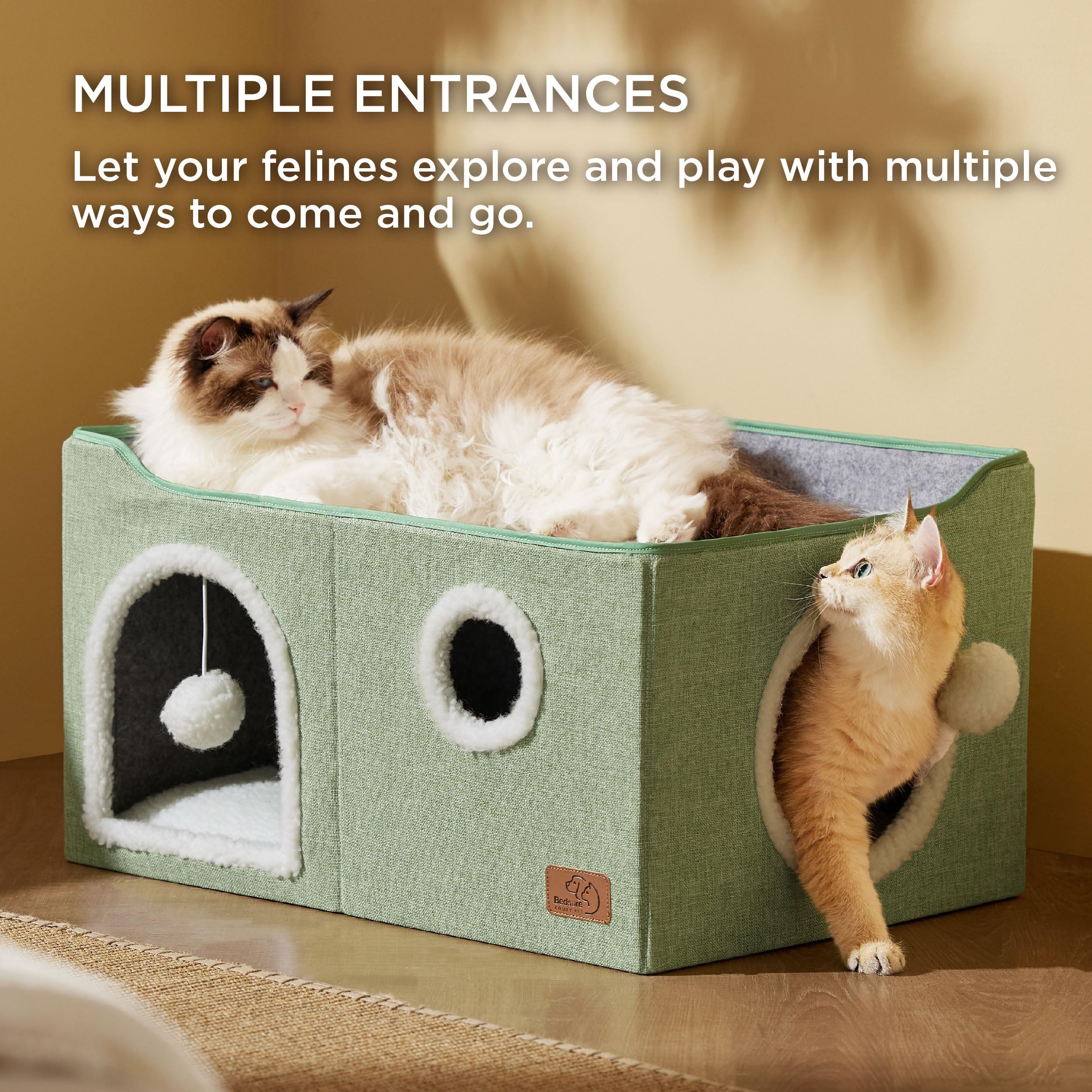 Foto 3 pulgar | Cama Cat House Extra Ancha Para Gatos De Interior, Color Verde - Venta Internacional.