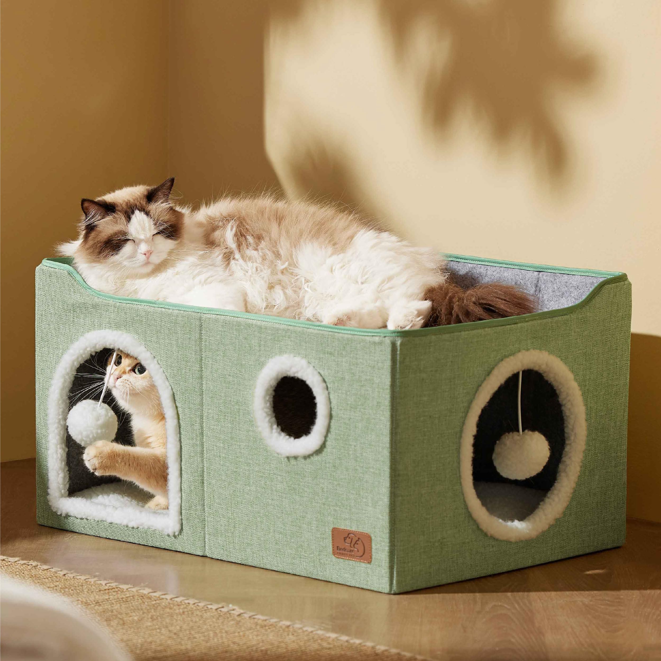 Foto 8 pulgar | Cama Cat House Extra Ancha Para Gatos De Interior, Color Verde - Venta Internacional.