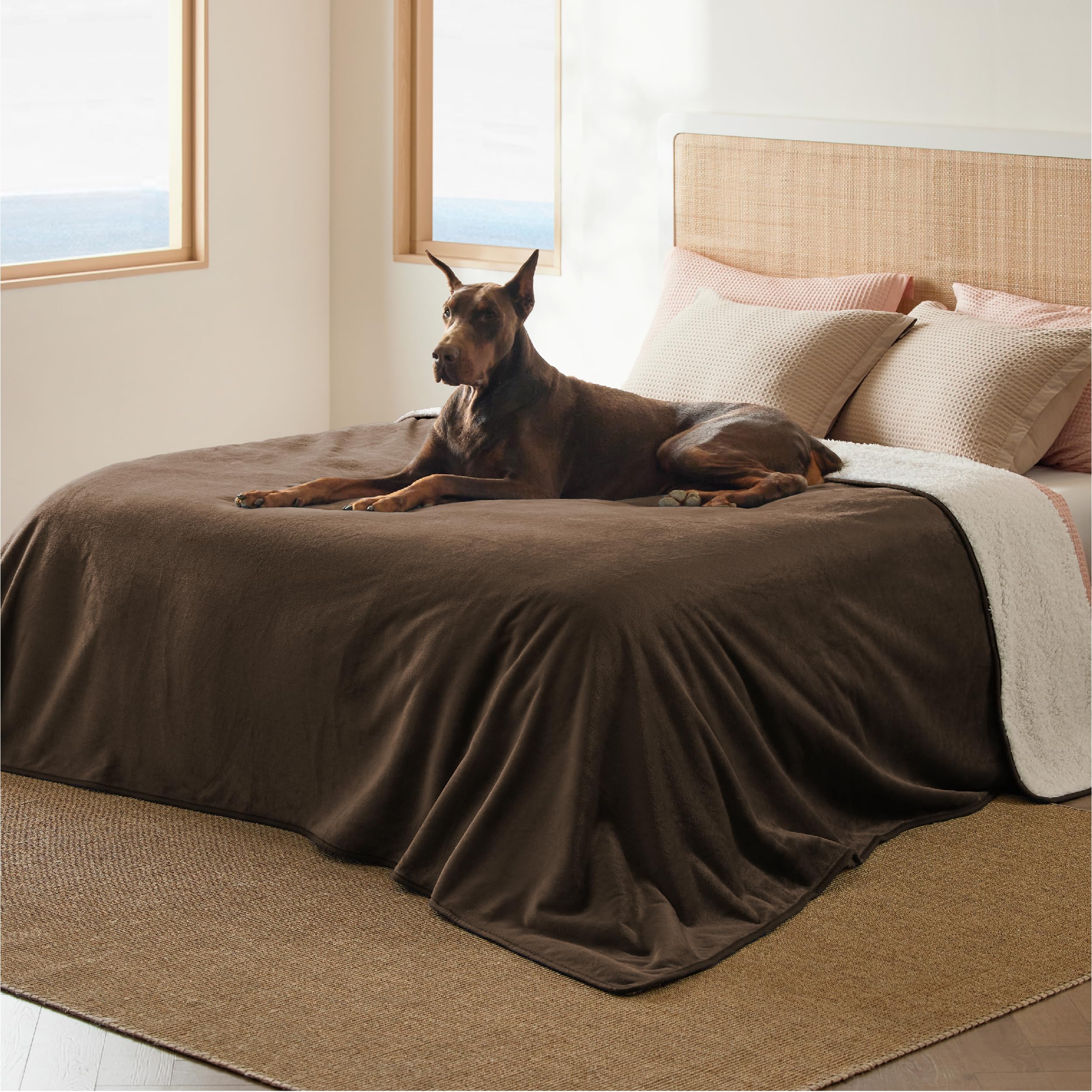 Manta Impermeable Para Cama Sherpa Fleece King Brown - Venta Internacional.
