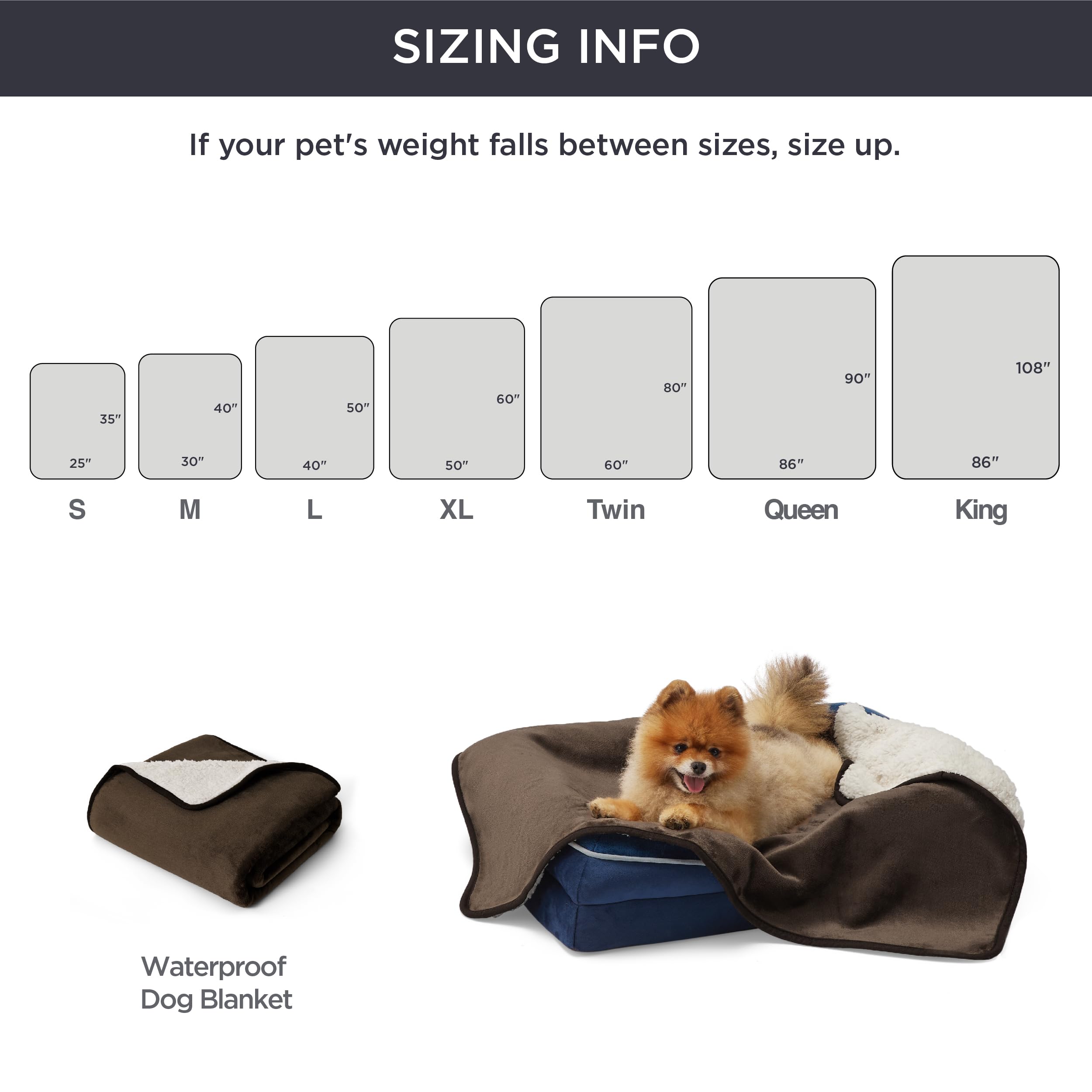 Foto 6 pulgar | Manta Impermeable Para Cama Sherpa Fleece King Brown - Venta Internacional.