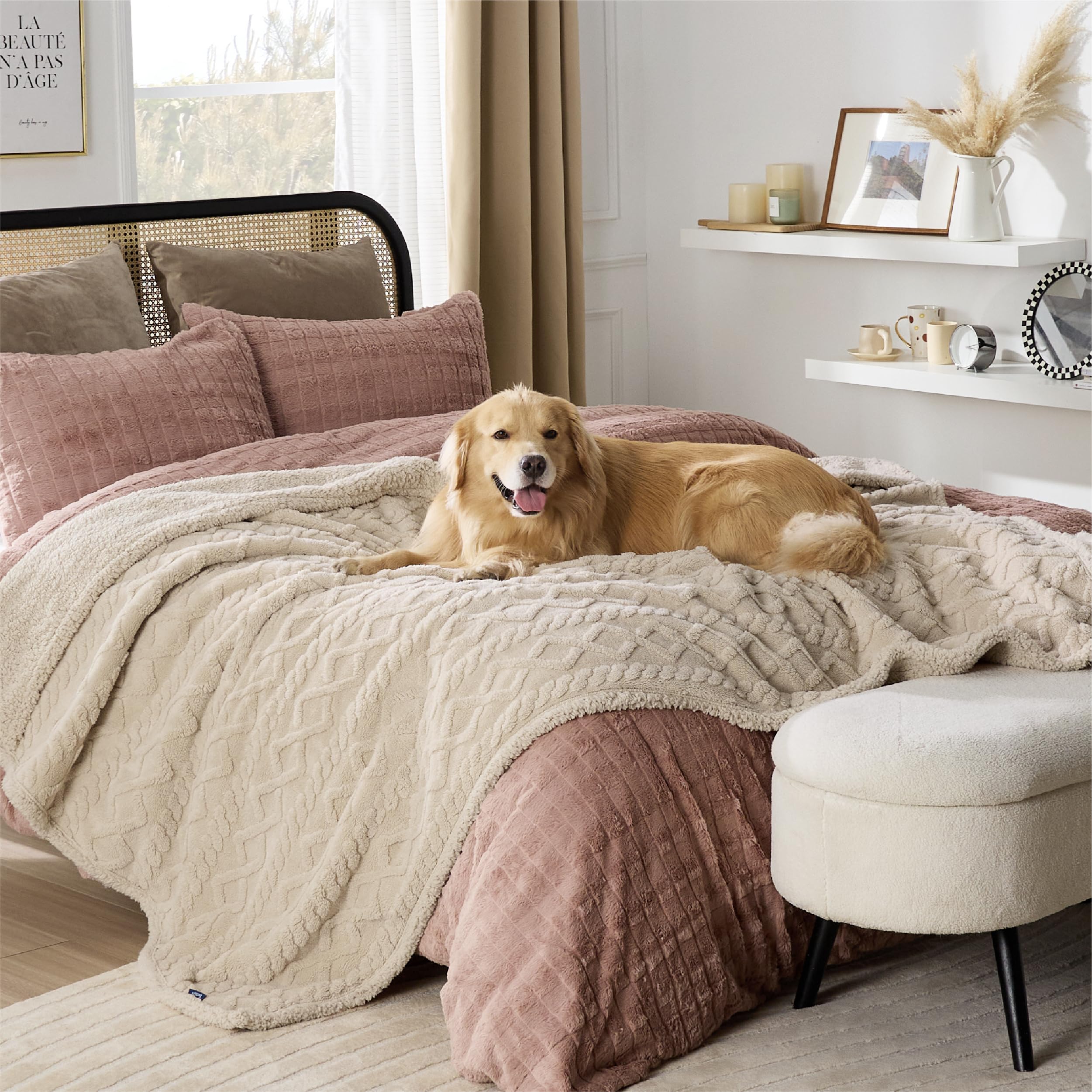 Foto 7 | Manta Impermeable Para Perros Grandes, 60 X 80 Cm, Color Crema - Venta Internacional.