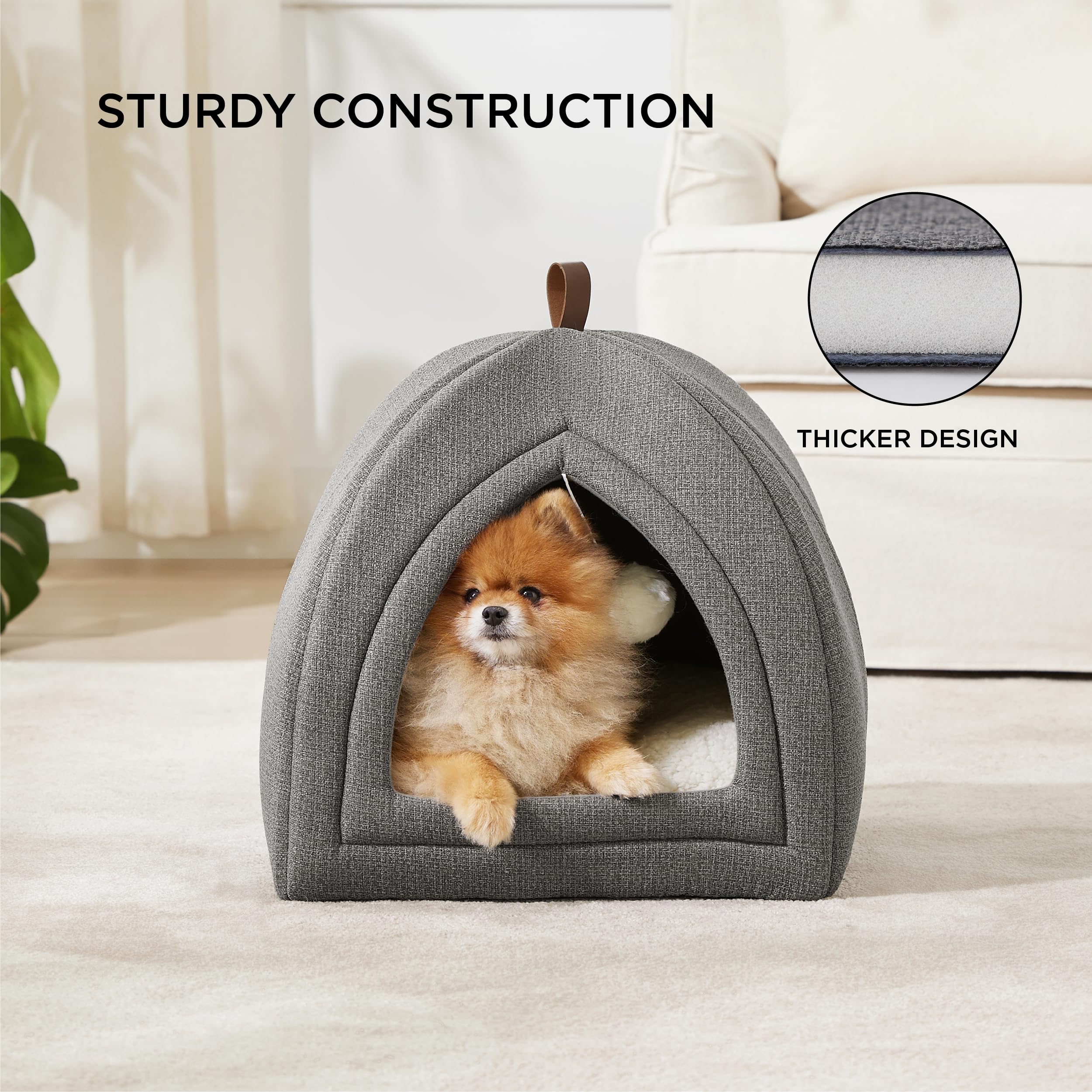 Foto 4 pulgar | Cat Bed Bedsure 2 En 1 Cat Cave House, Tienda De Campaña Con Almohada, Color Gris - Venta Internacional.