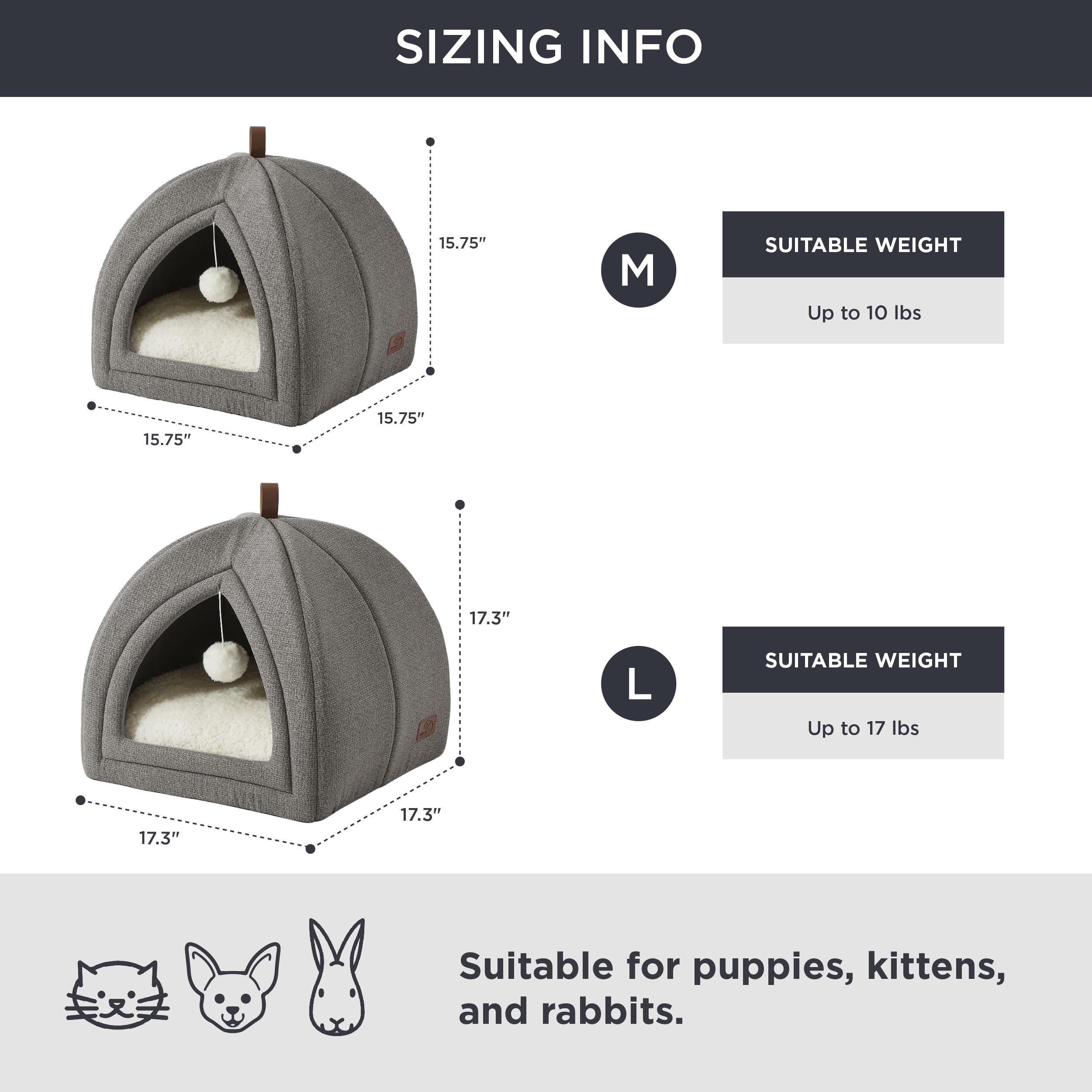 Foto 4 | Cat Bed Bedsure 2 En 1 Cat Cave House, Tienda De Campaña Con Almohada, Color Gris - Venta Internacional.