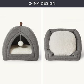 Foto 5 | Cat Bed Bedsure 2 En 1 Cat Cave House, Tienda De Campaña Con Almohada, Color Gris - Venta Internacional.