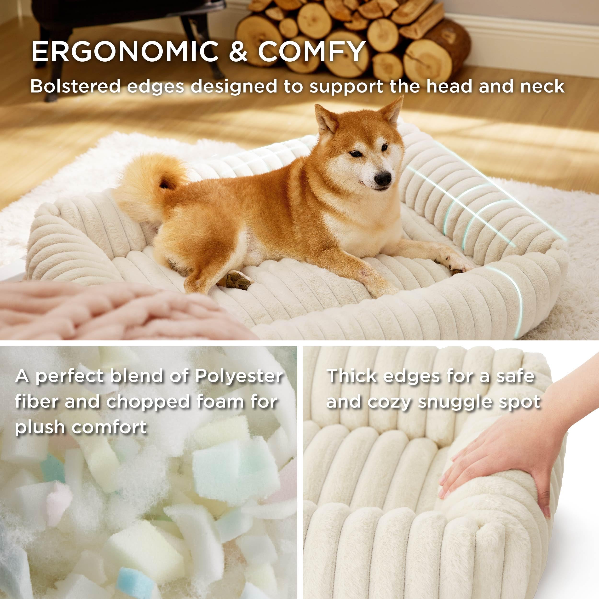 Foto 3 pulgar | Cama Para Perro, Bonita, Lavable, Con Forro Polar De Pana Peluda, Color Crema - Venta Internacional.