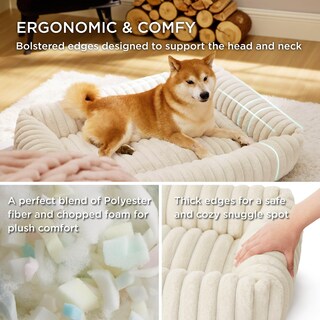 Foto 2 | Cama Para Perro, Bonita, Lavable, Con Forro Polar De Pana Peluda, Color Crema - Venta Internacional.