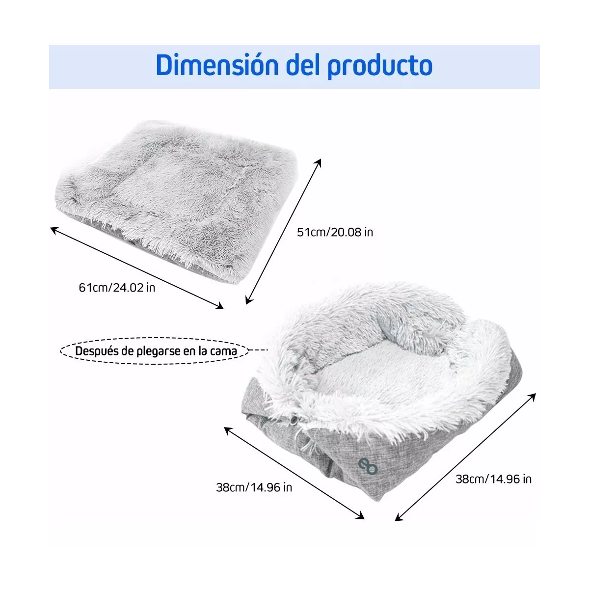 Foto 3 | Cama Para Gatos Suave Manta Lavable Eo Safe Imports Esi-7892 Gris