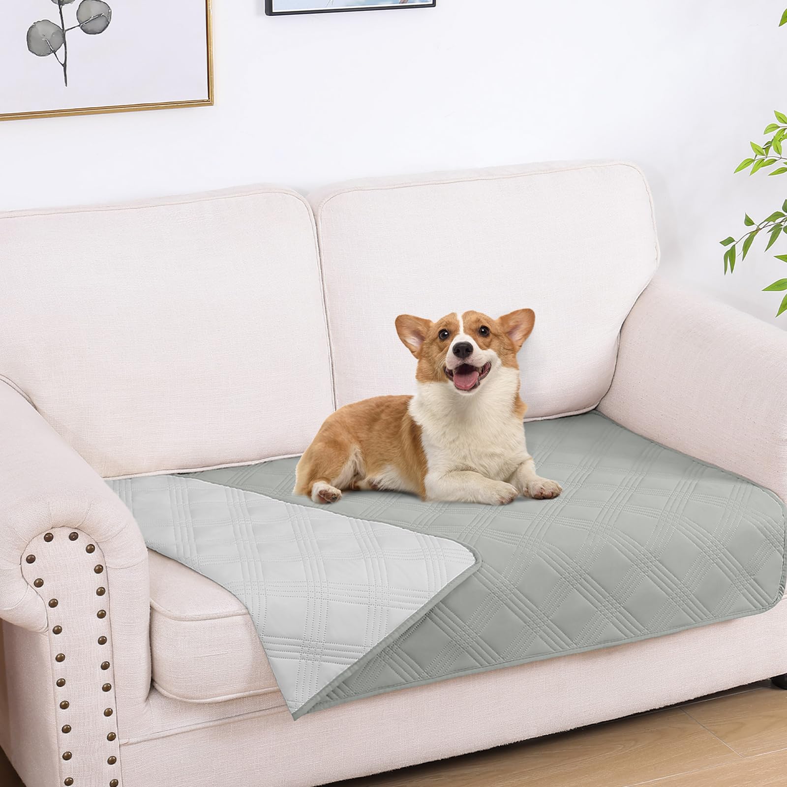Manta Impermeable Para Perros Hyha, Cama Reversible Para Mascotas, 30 X 53 Cm, Color Gris - Venta Internacional.