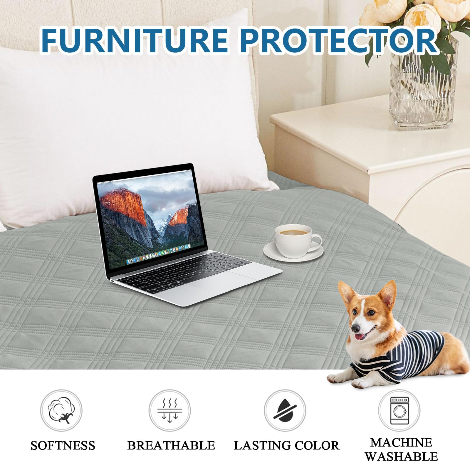 Foto 5 | Manta Impermeable Para Perros Hyha, Cama Reversible Para Mascotas, 30 X 53 Cm, Color Gris - Venta Internacional.
