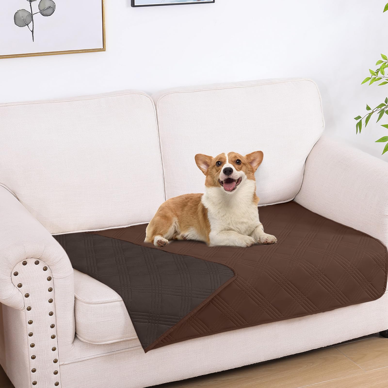 Manta Impermeable Para Perros Hyha, Cama Reversible Para Mascotas, Color Marrón, 30 X 53 Cm - Venta Internacional.
