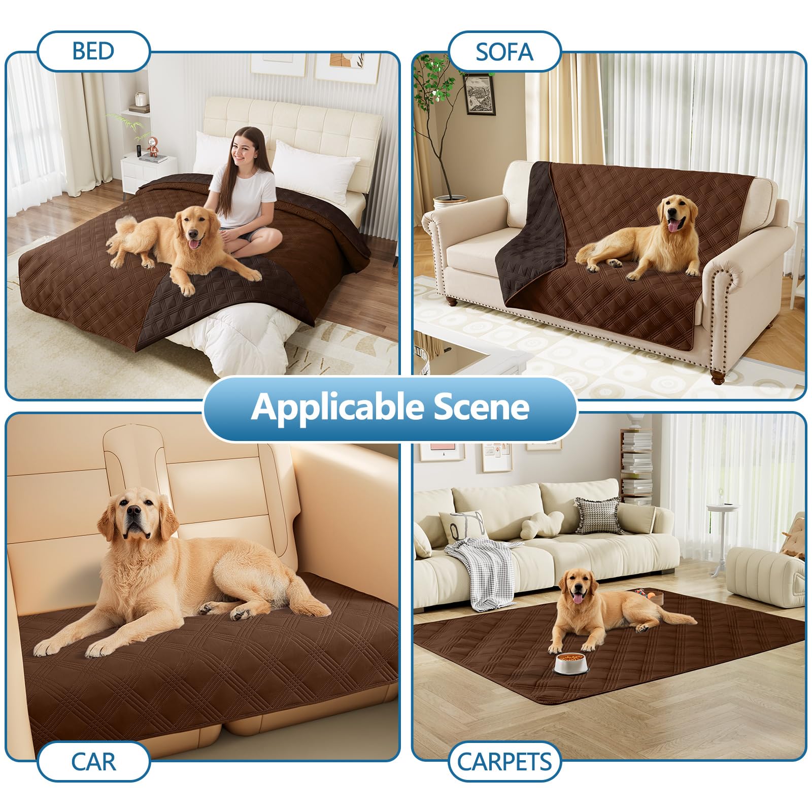 Foto 7 pulgar | Manta Impermeable Para Perros Hyha, Cama Reversible Para Mascotas, Color Marrón, 30 X 53 Cm - Venta Internacional.