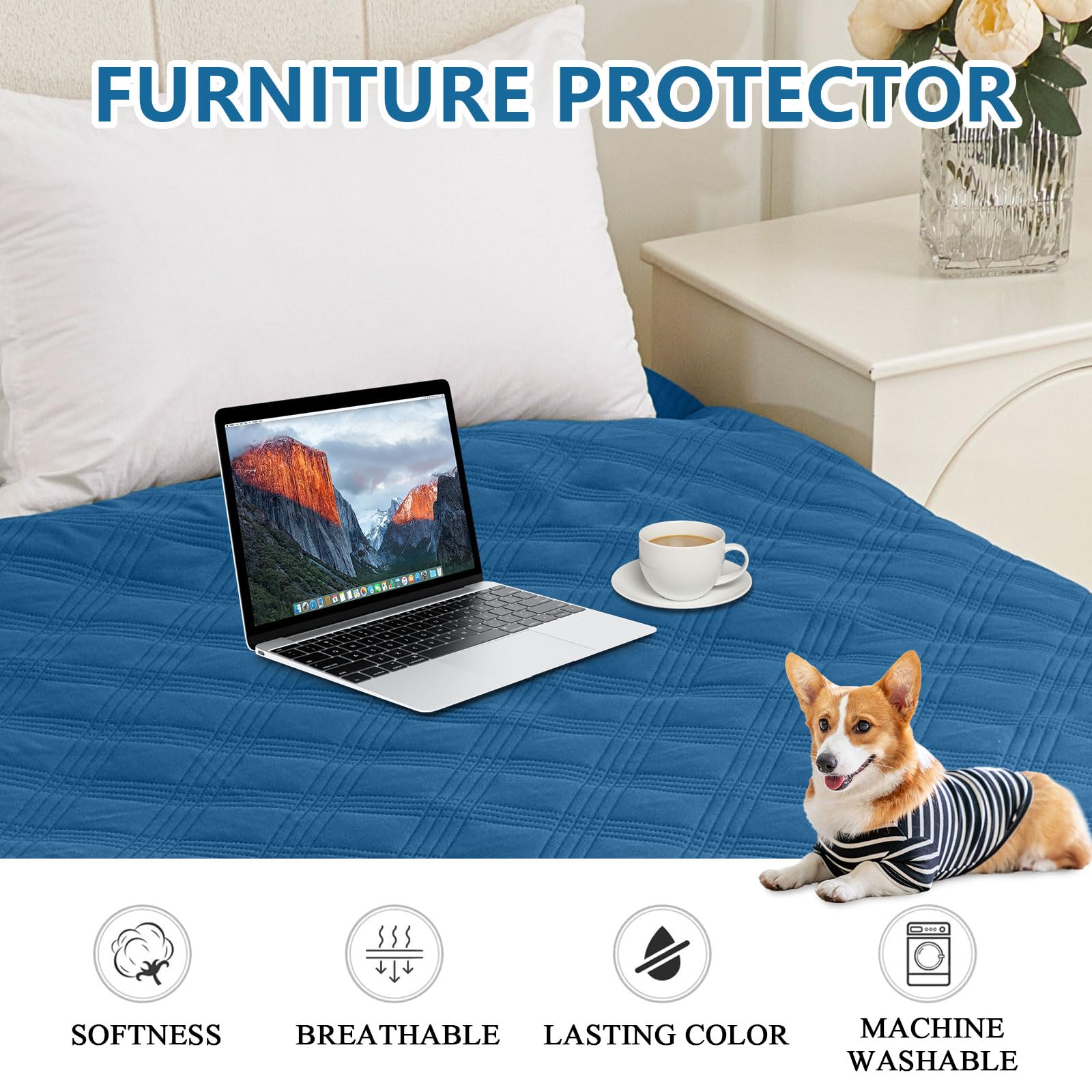 Foto 6 pulgar | Manta Impermeable Para Perros Hyha, Cama Reversible Para Mascotas, 30 X 53 Cm, Color Azul Marino - Venta Internacional.
