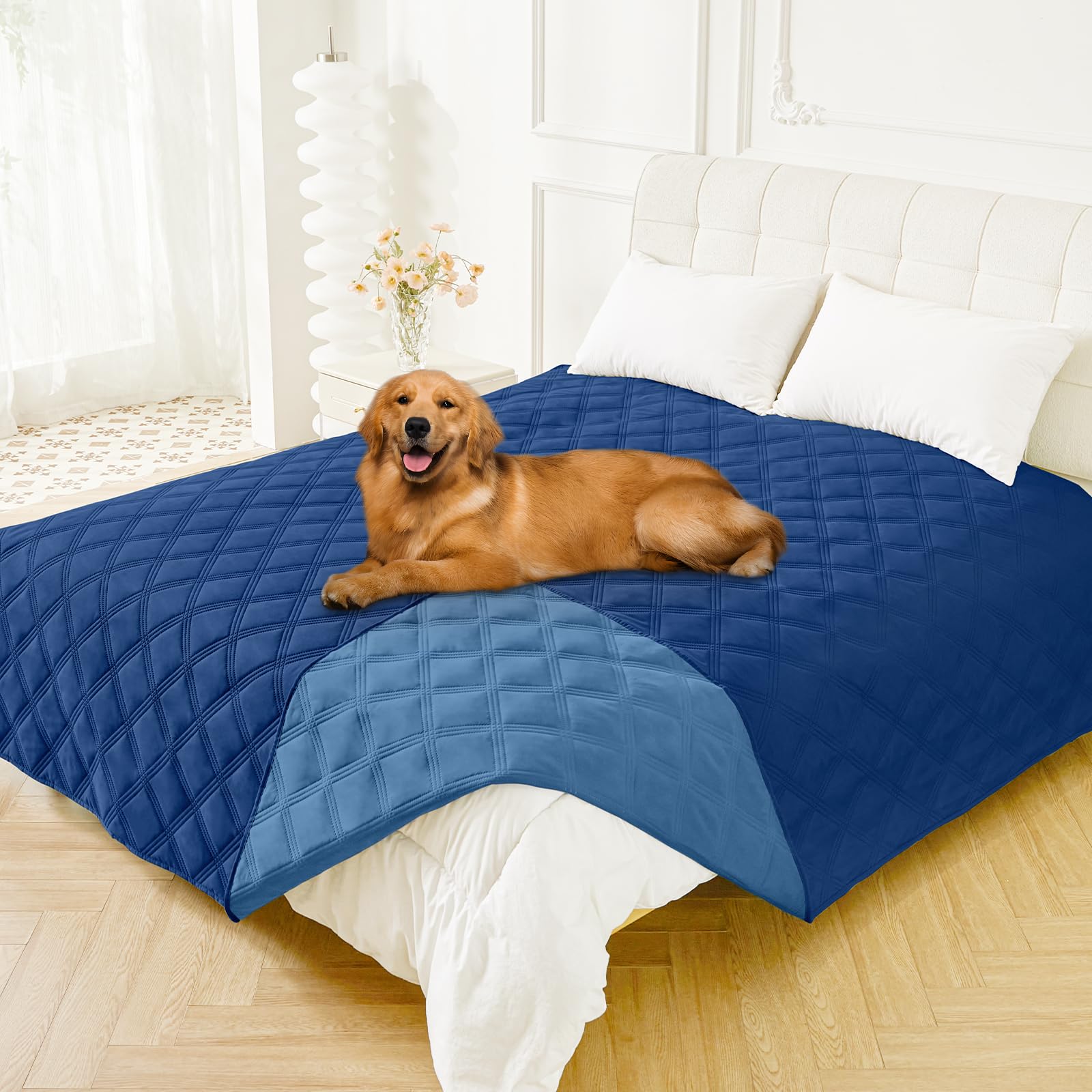 Foto 1 | Manta Impermeable Para Perros Smiry, Color Azul Marino Y Azul, 82 X 82 Cm - Venta Internacional.