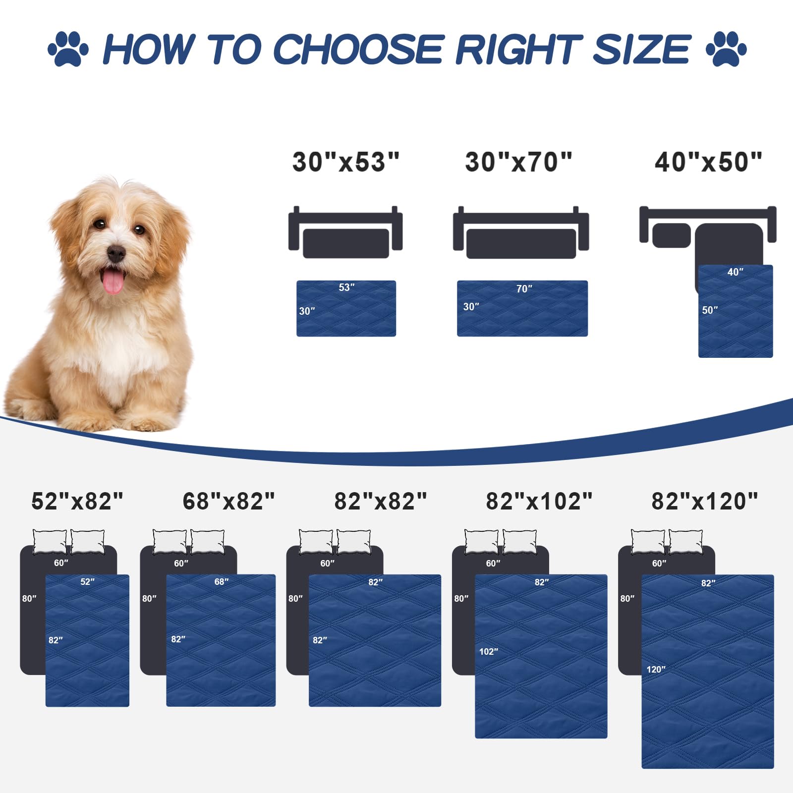 Foto 7 pulgar | Manta Impermeable Para Perros Smiry, Color Azul Marino Y Azul, 82 X 82 Cm - Venta Internacional.