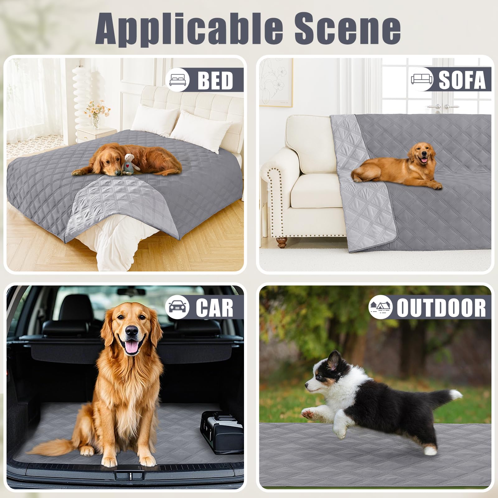 Foto 5 | Manta Impermeable Para Cama Para Perros Smiry, 30 X 70 Cm, Gris Y Gris Claro - Venta Internacional.