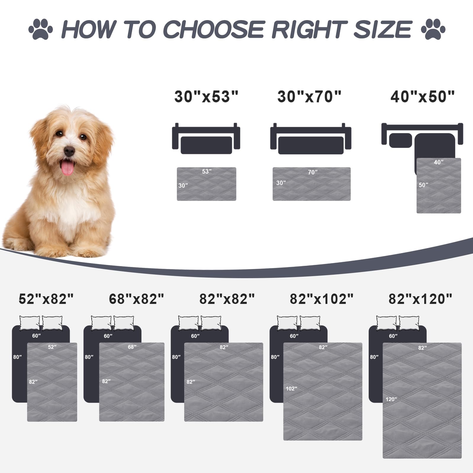 Foto 7 pulgar | Manta Impermeable Para Cama Para Perros Smiry, 30 X 70 Cm, Gris Y Gris Claro - Venta Internacional.