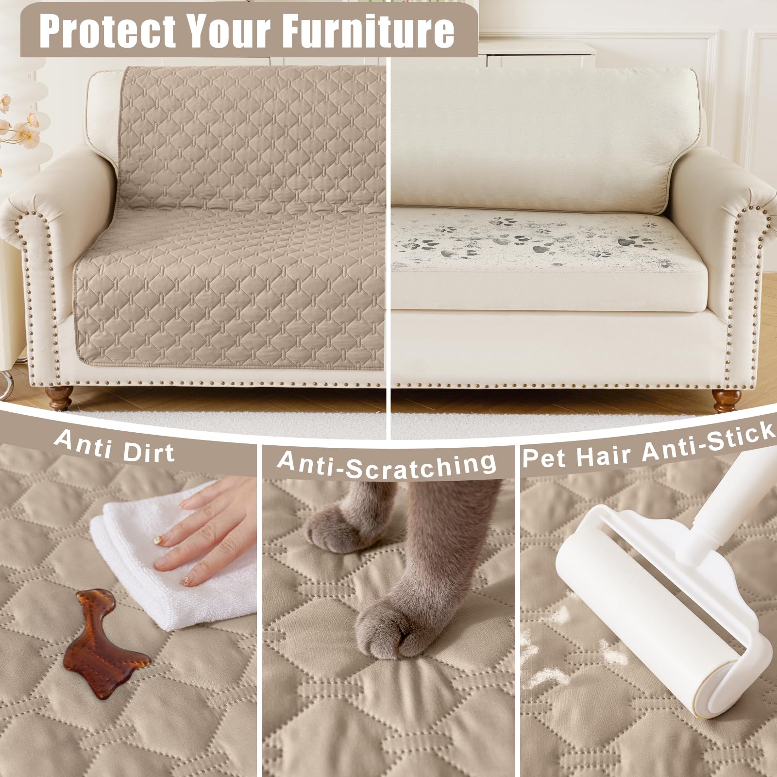 Foto 5 pulgar | Manta Impermeable Para Cama Para Perros Smiry, Color Marrón Y Beige, 100 X 125 Cm - Venta Internacional.