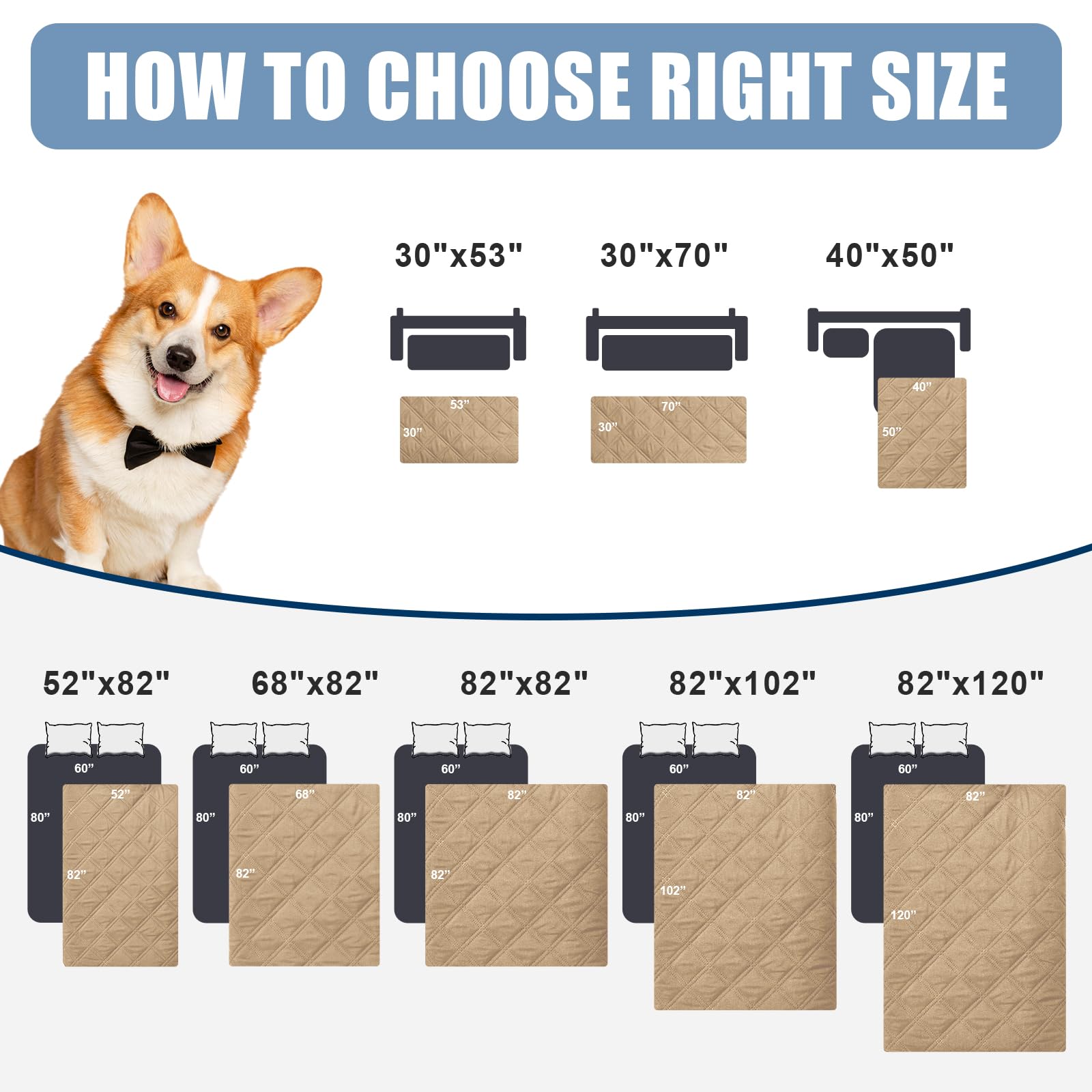 Foto 6 | Manta Impermeable Para Perros Smiry, Funda De Cama Reversible De 40 X 50 Cm - Venta Internacional.