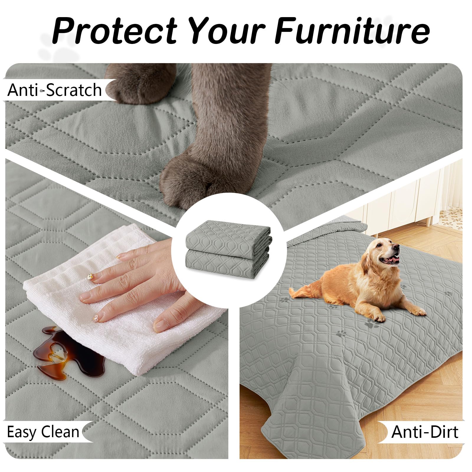 Foto 4 | Manta Impermeable Para Cama De Perro Hyha, Funda De Sofá Reversible, Gris - Venta Internacional.