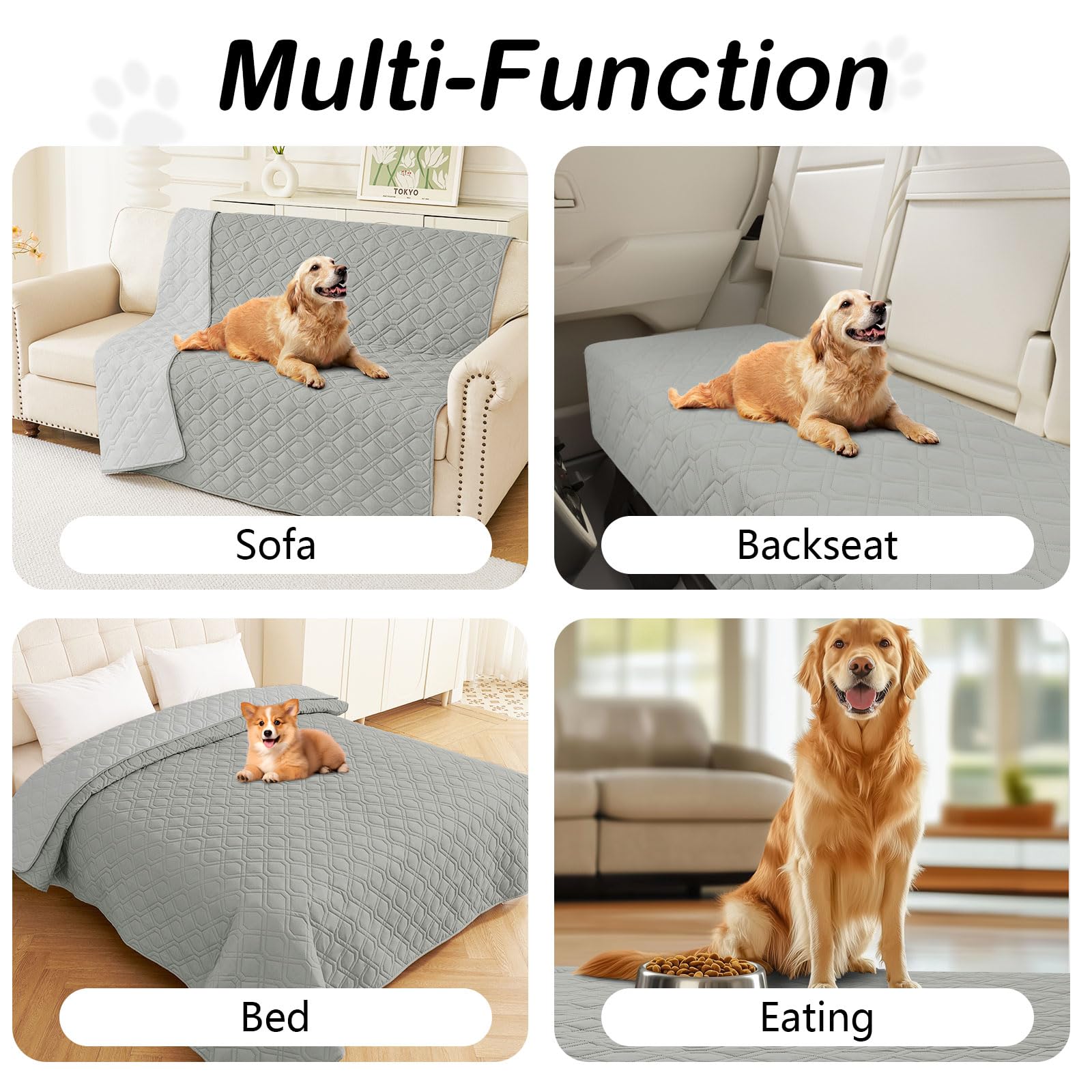 Foto 5 | Manta Impermeable Para Cama De Perro Hyha, Funda De Sofá Reversible, Gris - Venta Internacional.