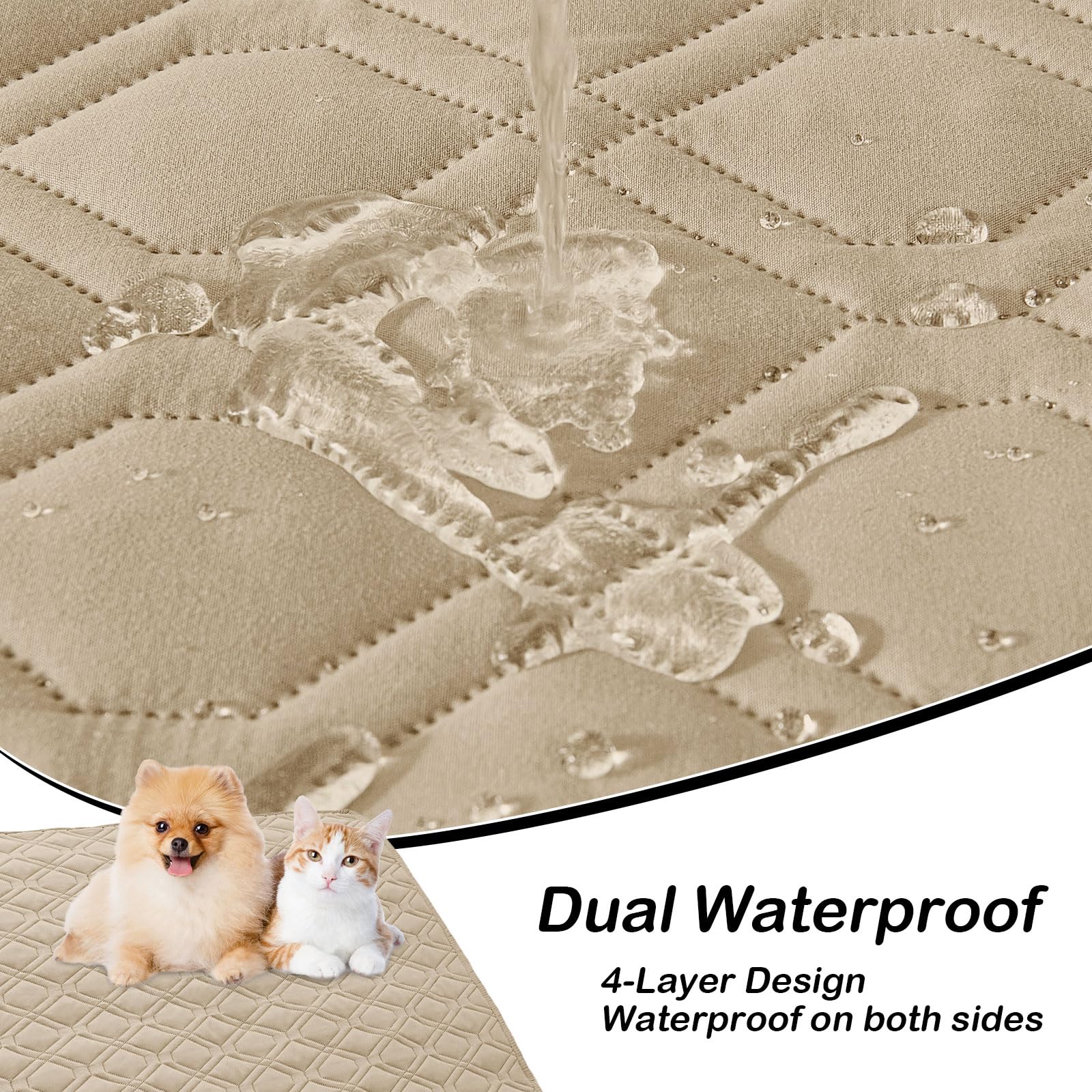 Foto 3 pulgar | Manta Impermeable Para Cama Para Perros Hyha, Funda De Sofá Reversible, Color Topo - Venta Internacional.